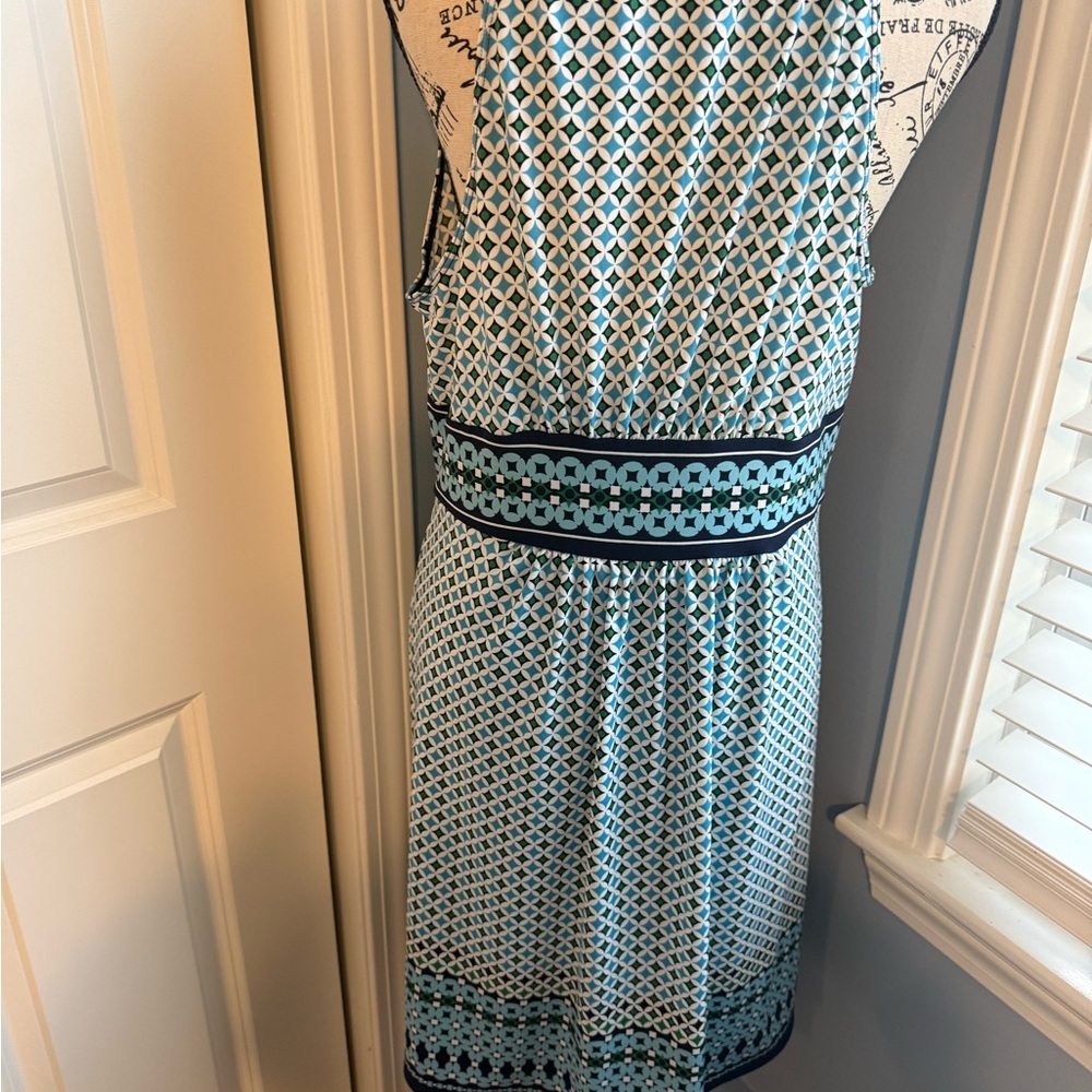 Blue Sleeveless Wrap Midi Dress - Picture 2 of 4
